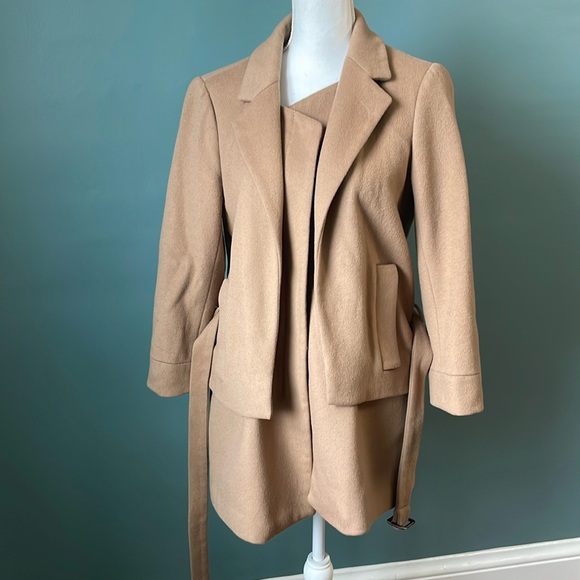 J. Crew Camel 100% Wool Blazecoat Coat Jacket Pea Coat by Nello Gori size 6 CS - Picture 2 of 7